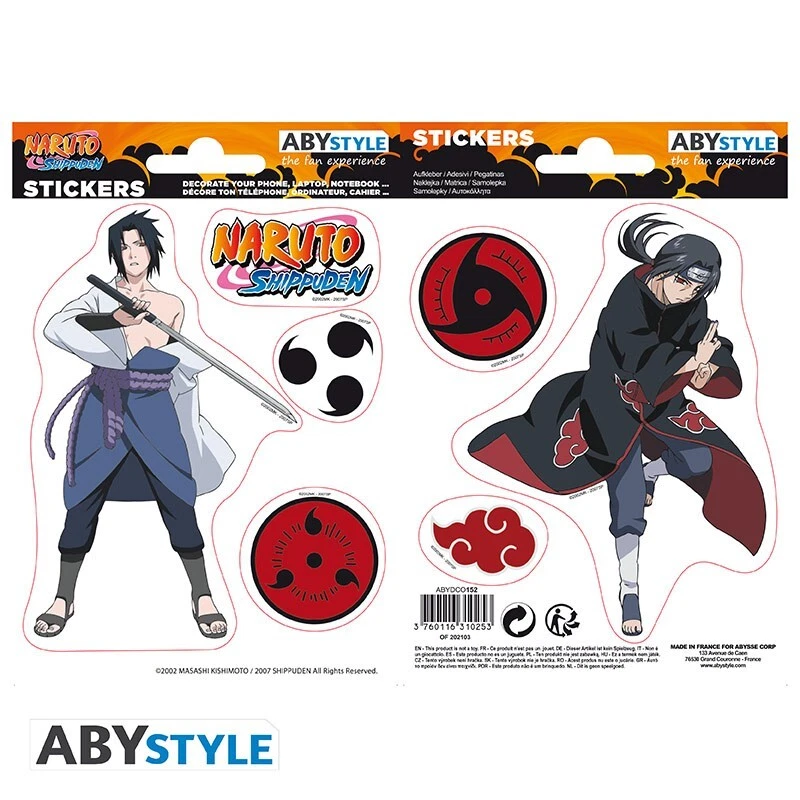 ABYSTYLE NARUTO Shippuden - Aufkleber - 16x11cm/ 2 Blatt - Sasuke/ Itachi
