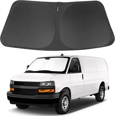For 1996-2025 Chevy Express Van Front Windshield Sun Shade Reflective UVs Cover - Image 1 of 4