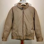 Vintage 80s Member's Only Khaki Puffer Bomber With Plaid Zipout Lining