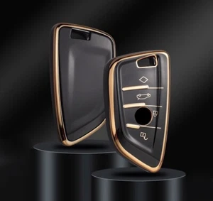 Funda para llave de coche TPU BMW colgante funda protectora estuche accesorios negro - Imagen 1 de 2