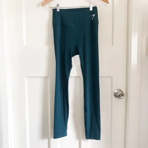 Gymshark Women's Training Leggings 7/8 Running Gym Winter Teal Blue Medium - Picture 1 of 9