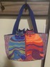 Laurel Burch 'Blossoming Feline' Cat Print Shoulder Tote Bag - Black Canvas, Adjustable Strap (Style LB6554C) 5 thumbnail image