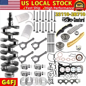 G4FJ 1.6L Engine Rebuild Overhaul Kit w/ Crankshaft Rods Timing For Hyundai Kia - Picture 1 of 10