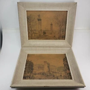 2 Johannes Schiefer Impressionist Oil Prints St Denis Gate & Alexander Bridge - Picture 1 of 11