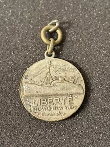Antique SS Liberté French Ocean Liner La Havre New York Medal Token - Picture 1 of 10