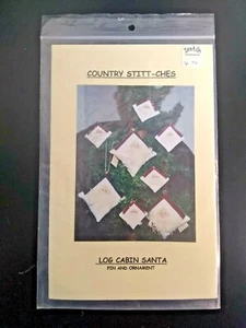 Log Cabin Santa Pattern Pin Ornament Country Stitt-Ches 1"-2.5" 1"-4.5" 727 2000 - Picture 1 of 2