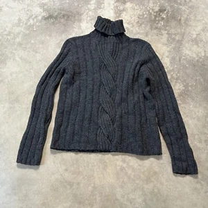 Witchery Sweater Womens Medium Gray Lambswool Chunky Knit Turtleneck - Picture 1 of 9