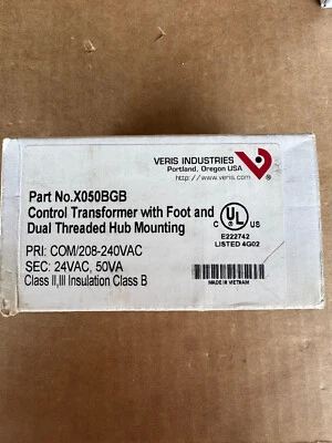 Transformador de control Veris X050BGB 50VA primario 208-240V secundario 24VAC nuevo Foto 1 de 3
