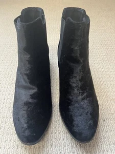 Black Suede Ankle Boots Size 5 - Picture 1 of 7
