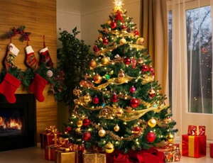 2.4M 8ft Green Christmas Tree Xmas Decor Metal Stand 1800 Tips Jupiter GRN240 OZ - Picture 1 of 7