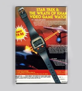 STAR TREK 2: WRATH OF KHAN / VIDEOSPIEL UHR ANZEIGE - 2""x3"" POSTERMAGNET VHS 1982 - Bild 1 von 2