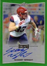 SCOOBY WRIGHT: 2016 Leaf Metal Draft Authentic Autographs Green (RARE, SN 07/10)