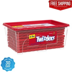 TWIZZLERS Twists Strawberry Flavored Chewy Candy, Low Fat, 5 lb Bulk Container - Picture 1 of 1