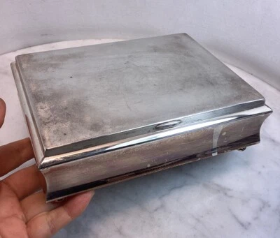 De colección Bulova Ikora WMF Placa de Plata Madera Decorativa Joyería Reloj Caja Alemania Raro Foto 1 de 4