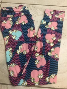 LULAROE DISNEY 3D MICKEY MOUSE OHREN OS PINK PRINT LEGGINGS ONE SIZE NEU - Bild 1 von 1