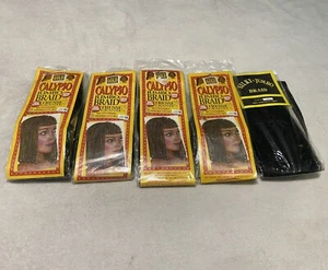 Lot of 5 Calypso Jumbo Braids 100% Synthetic Straight Hair Extensions Black - Picture 1 of 5
