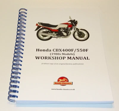 Honda CBX400F CBX550F Fabbrica Officina Shop Manuale Libro Riproduzione HWM048 - Immagine 1 di 4
