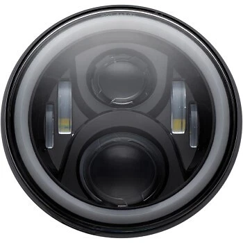 Farol halo LED personalizado Dynamics preto 7" com anel de montagem 99-13 Touring - Imagem 1 de 1