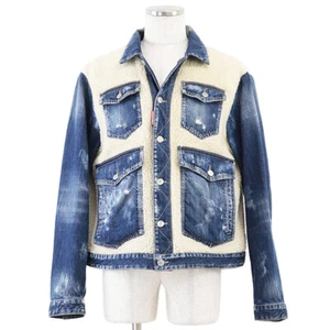 DSQUARED2 Denim x Boa Mountain Logo Jacket Mens Size Small Indigoblue/Multicolor - Picture 1 of 14