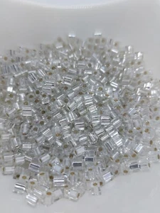 20 gr Miyuki 4mm Square Würfel Beads Crystal Silver Lined Glasperlen Qualität - Bild 1 von 7