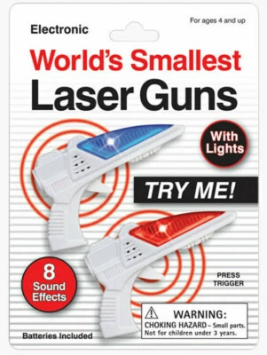   2 pack - Worlds Smallest Laser Gun Miniature Toy Pistol - Image 1 of 4