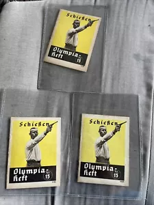 Lot Of 3 Berlin Olympics 1936 Olympia Heft Shooting Schiesen Booklet nr 15 (201) - Picture 1 of 8