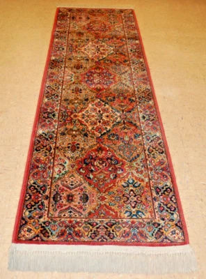 ANTIQUE EARLY KARASTAN KIRMAN MULTI_COLOR PANEL PATTERN#717 RUG CARPET 2'6"X8'6" - Image 1 of 4