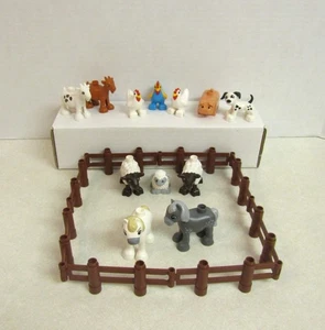 DUPLO Farm 12 Animals Horses Sheep Goats Pig Dog Chickens Rooster & Fence - Picture 1 of 8