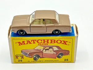 Ford Cortina vintage Lesney Matchbox n.º 25d y caja original modelo coche - Imagen 1 de 15