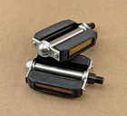 Chrome/Black Vintage Bicycle Block Pedals Schwinn Stingray Cruiser Lowrider Bike