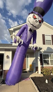 Rare GEMMY 16' Foot Lighted Reaper Halloween Inflatable Airblown HTF - Picture 1 of 9