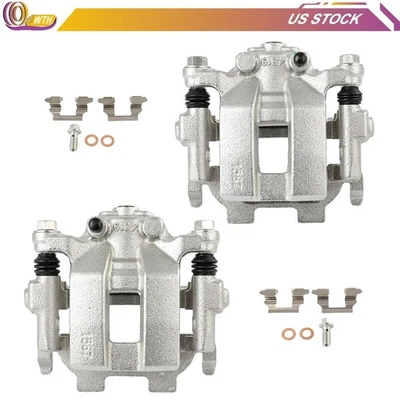 NEW Rear Pair Brake Calipers w/ Bracket For 08-12 Infiniti EX35 2014-2017 QX50 - Image 1 of 4