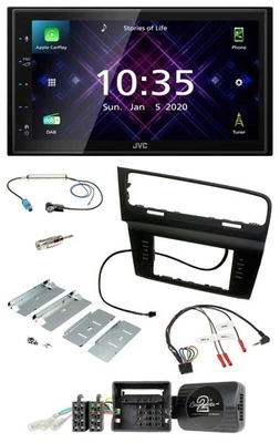 JVC DAB 2DIN Lenkrad Bluetooth USB Autoradio für VW Golf VII ab 2012 - Bild 1 von 4