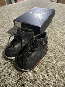 Nike Air Jordan True Flight Black Red Shoes Sneakers 343797-002 Toddler Boys 5C - Picture 1 of 7