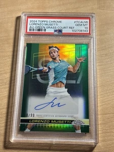 2024 TOPPS CHROME REFRACTOR LORENZO MUSETTI GREEN GRASS AUTOGRAPH /99 PSA 10! π₯ - Picture 1 of 2