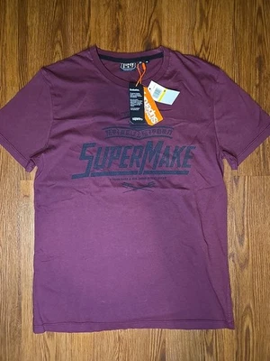 Superdry 'Supermake' Tshirt Sz Med Men's Brand New W/Tags Dark Maroon No Flaws  - Image 1 of 4