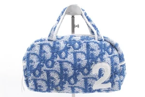 Dior Handbag Purse Pouch Pile Blue monogram Authentic - Picture 1 of 19