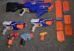 Nerf Gun Bundle X 6 Elite Infinus, Disruptor Mega Bigshock, Trio + Extra Mags - Bild 1 von 7