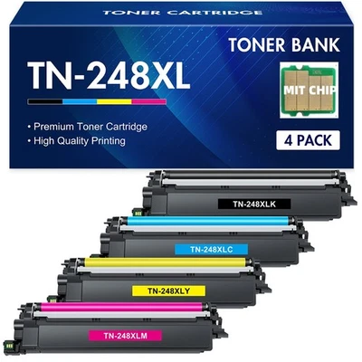 TONER BANK 4 Toner XXL per Brother TN-248XL MFC-L3760CDW HL-L3240CDW HL-L3215CW HL-L3220CWE