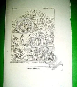 Stampa Incisione Mitologia - Apoteosi d' Omero ( incisore Carattoni ) - 1700 ca - Picture 1 of 1