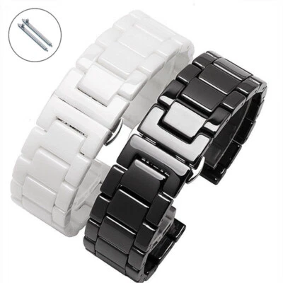 Pulsera de cerámica reloj inteligente correa hebilla de metal 14 15 16 18 19 20 21 22 mm Foto 1 de 4