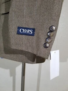 NEW 50R Chaps Ralph Lauren Brown Tooth Check 4-SEASON Blazer Jacket Sport Coat - Picture 1 of 8