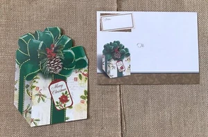 Tarjeta navideña troquelada vintage regalo de Navidad diario chatarra artesanía - Imagen 1 de 5