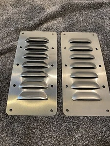 Pair of 3" Aluminum Hood Bolt-on panels Cooling Jeep 4X4 7 louvers by Rodlouvers - Foto 1 di 4