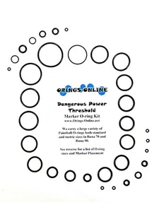 Juego de Oring con Umbral de Paintball Umbral de Potencia Peligrosa x 4 Kits de Reconstrucciones - Imagen 1 de 1