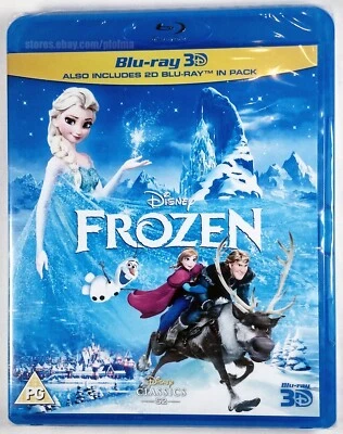 FROZEN (2013) Brand New Sealed 3D BLU-RAY (and 2D) Region-Free DISNEY MOVIE - Image 1 of 4