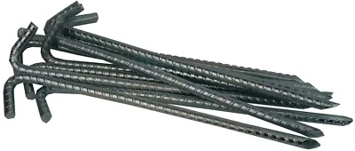 Tent Pegs Heavy Duty Steel 290mm x 10mm Marquee Tarpaulin Awning Ground Stakes - Image 1 of 3