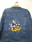 90 Vintage Mickey Mouse Clubhouse Famille Broderie Disney Denim Veste Jeans L