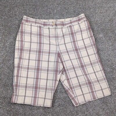 Шорты женские Tommy Bahama 8 желтовато-коричневые кремовые клетчатые хлопчатобумажные китайские повседневные пляжные - Изображение 1 из 4