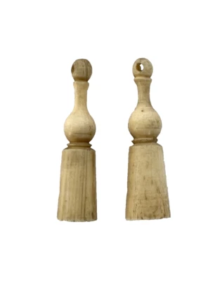 2 quilles miniatures en os fin XIXem H: 2.8cm, jeu ancien - Photo 1/3